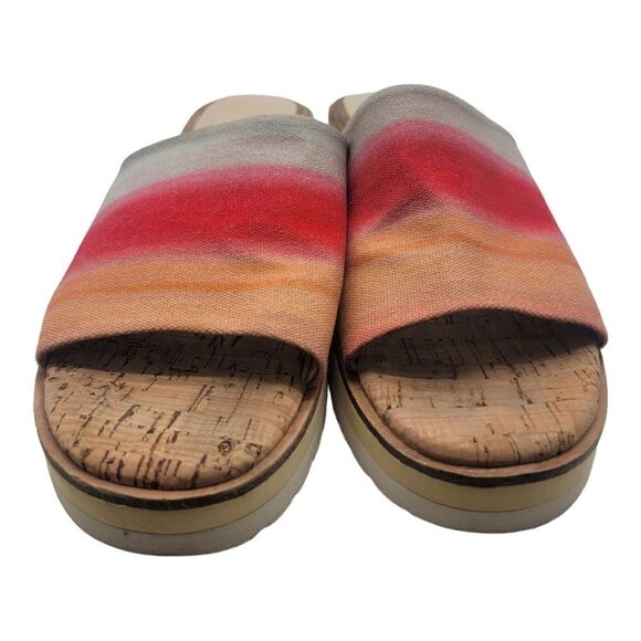 VINCE CAMUTO Shoes Women 10 Multicolor VIVTINA SUNSET Mule Wedge Sandals Slides - Picture 3 of 13